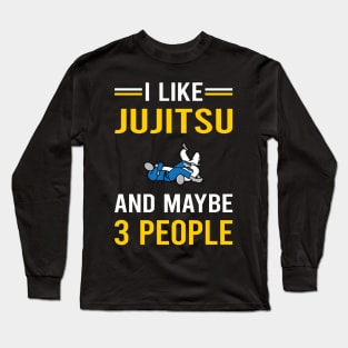 3 People Jujitsu Ju Jitsu Jiujitsu Jiu Jitsu BJJ Long Sleeve T-Shirt